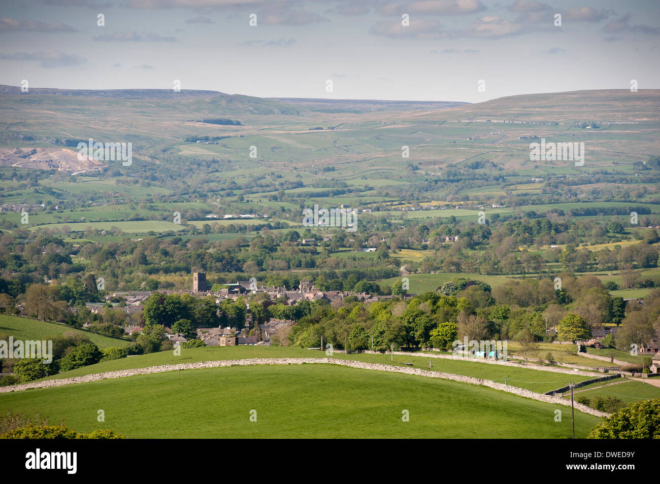 View over Kirkby Stephen in the Eden Valley, Cumbria Stock Photo Alamy