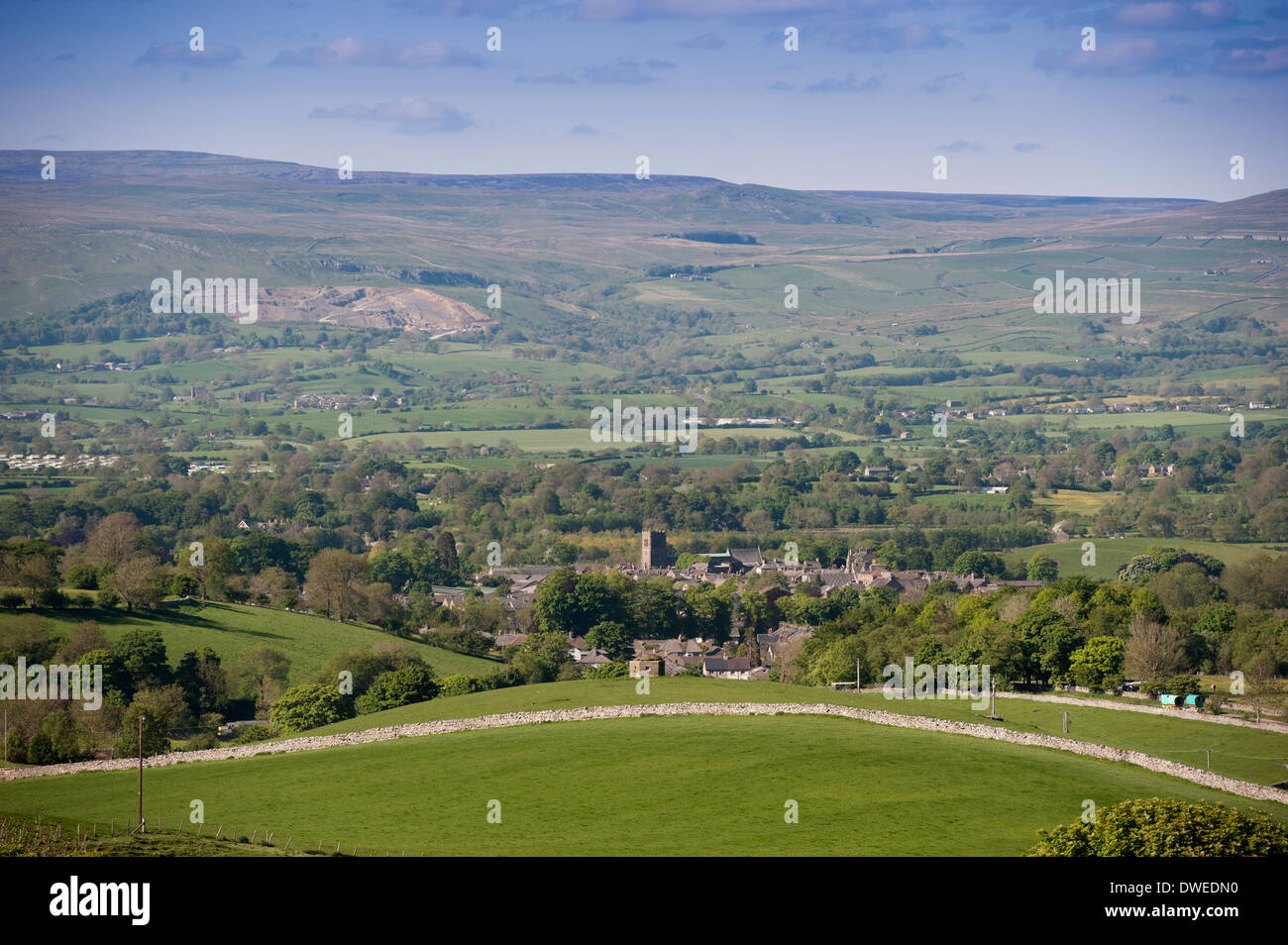 View over Kirkby Stephen in the Eden Valley, Cumbria Stock Photo Alamy