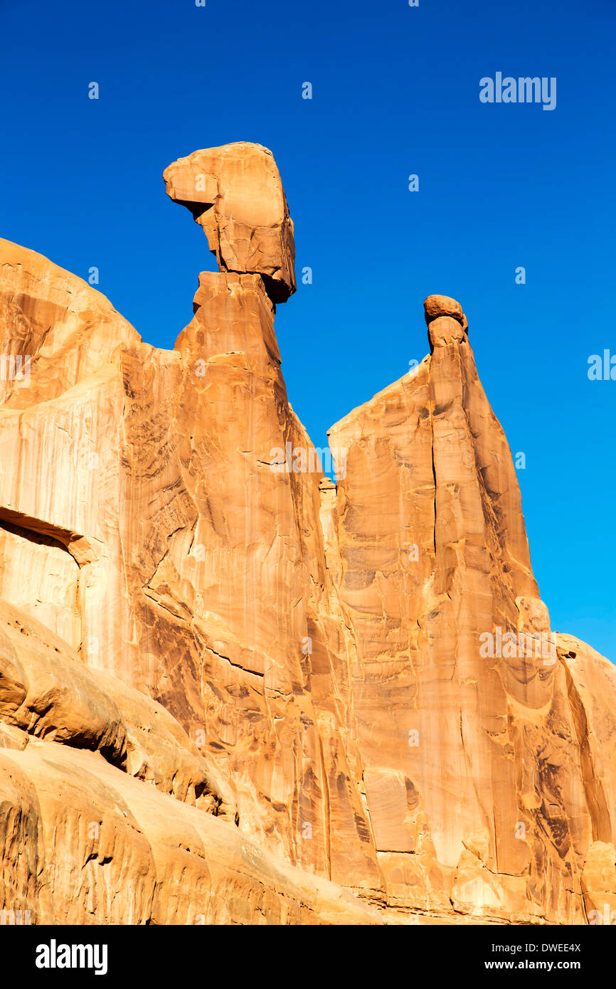 Queen Nefertiti Rock, Park Avenue, Arches National Park, Moab, Utah USA Stock Photo