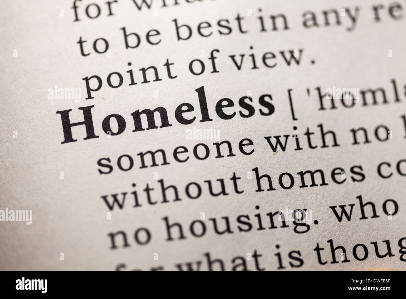 Homeless definition hi-res stock photography and images - Alamy