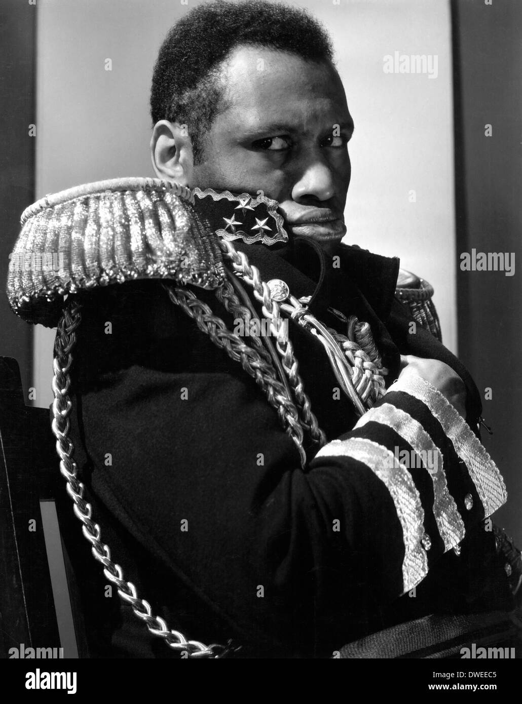 Paul Robeson, on-set of the Film, 'The Emperor Jones' directed by Dudley Murphy, 1933 Stock Photo