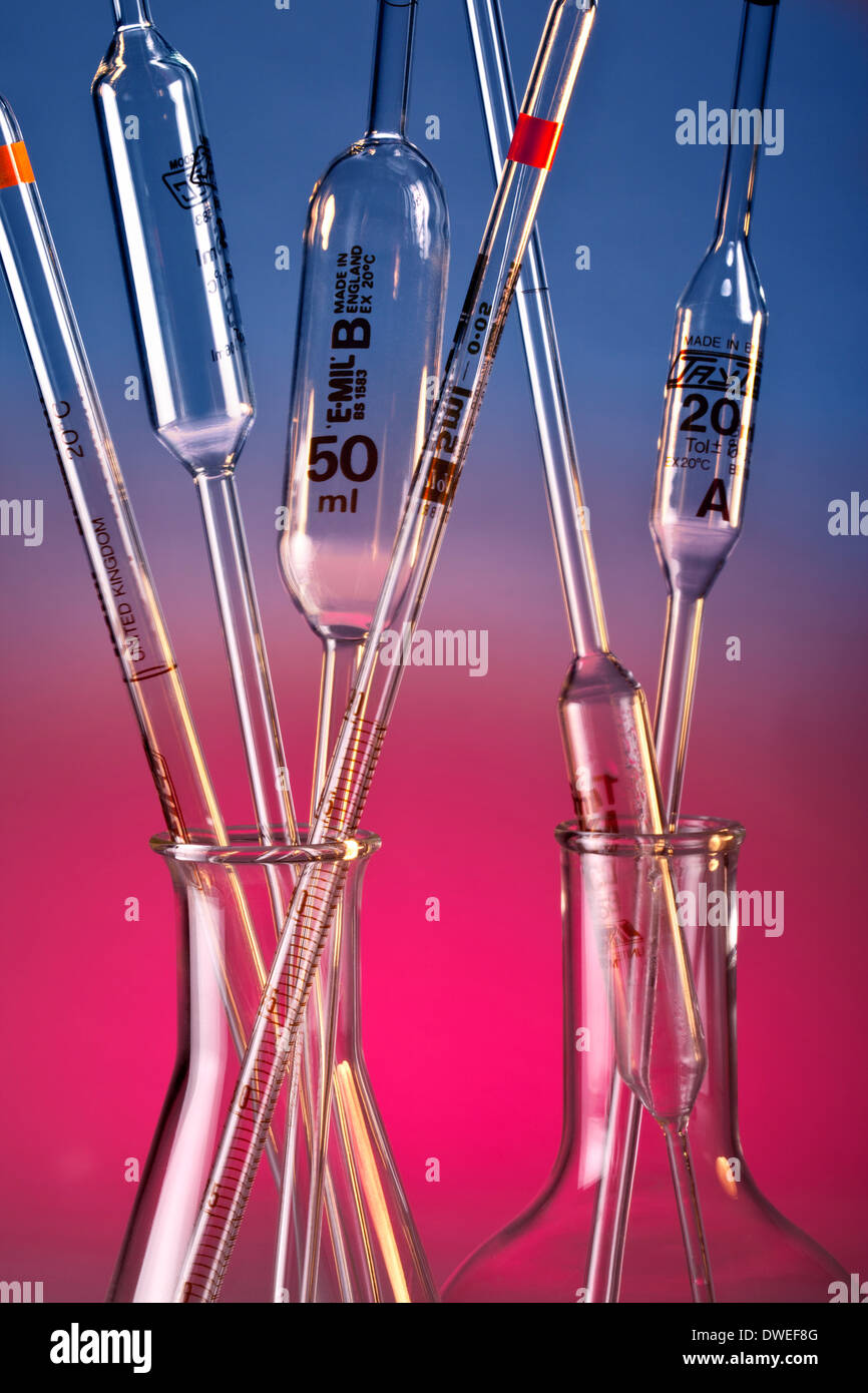 Chemical laboratory glassware Stock Photo