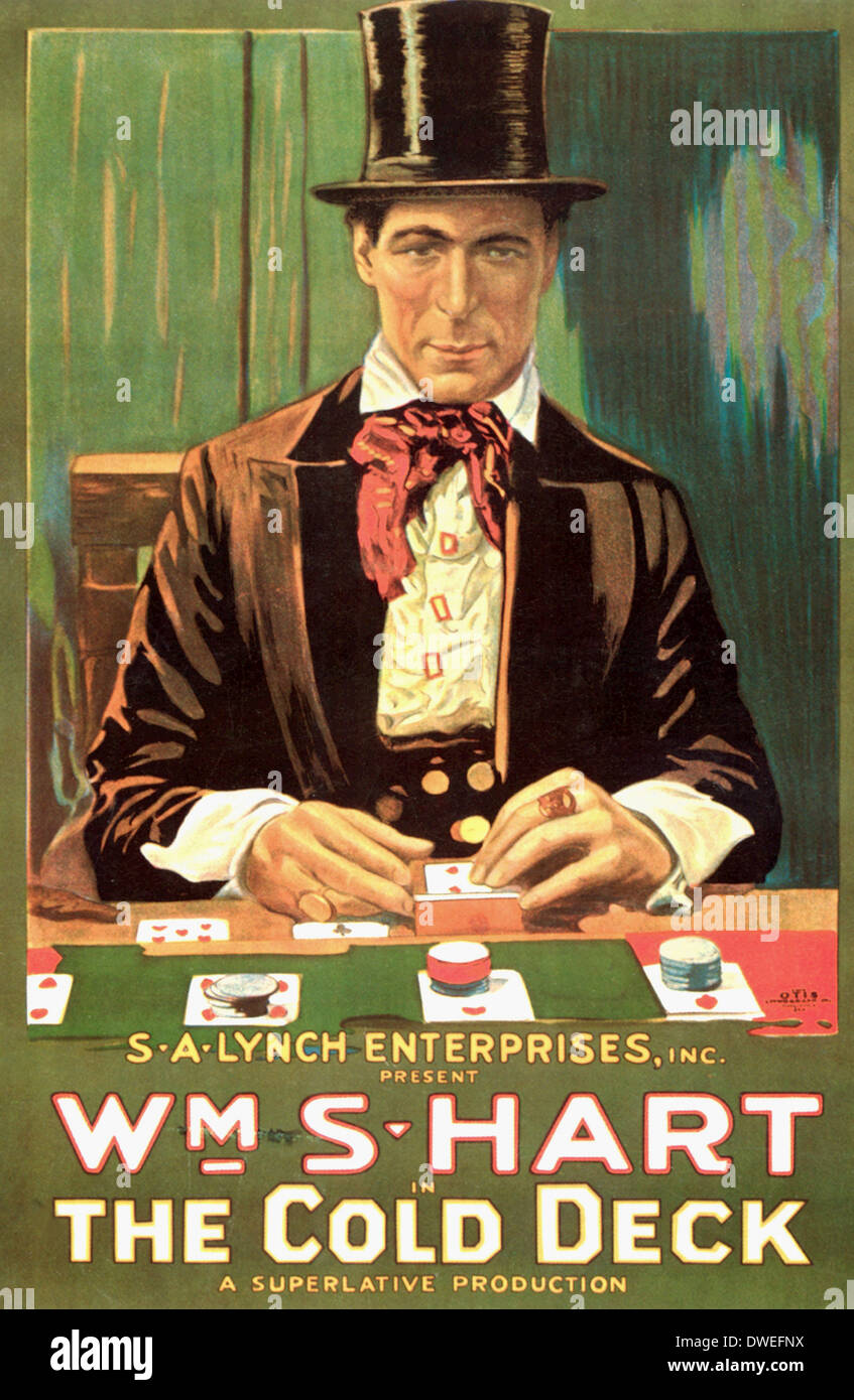 Man in Top Hat Gambling, Movie Poster, "Cold Deck", 1917 Stock Photo - Alamy