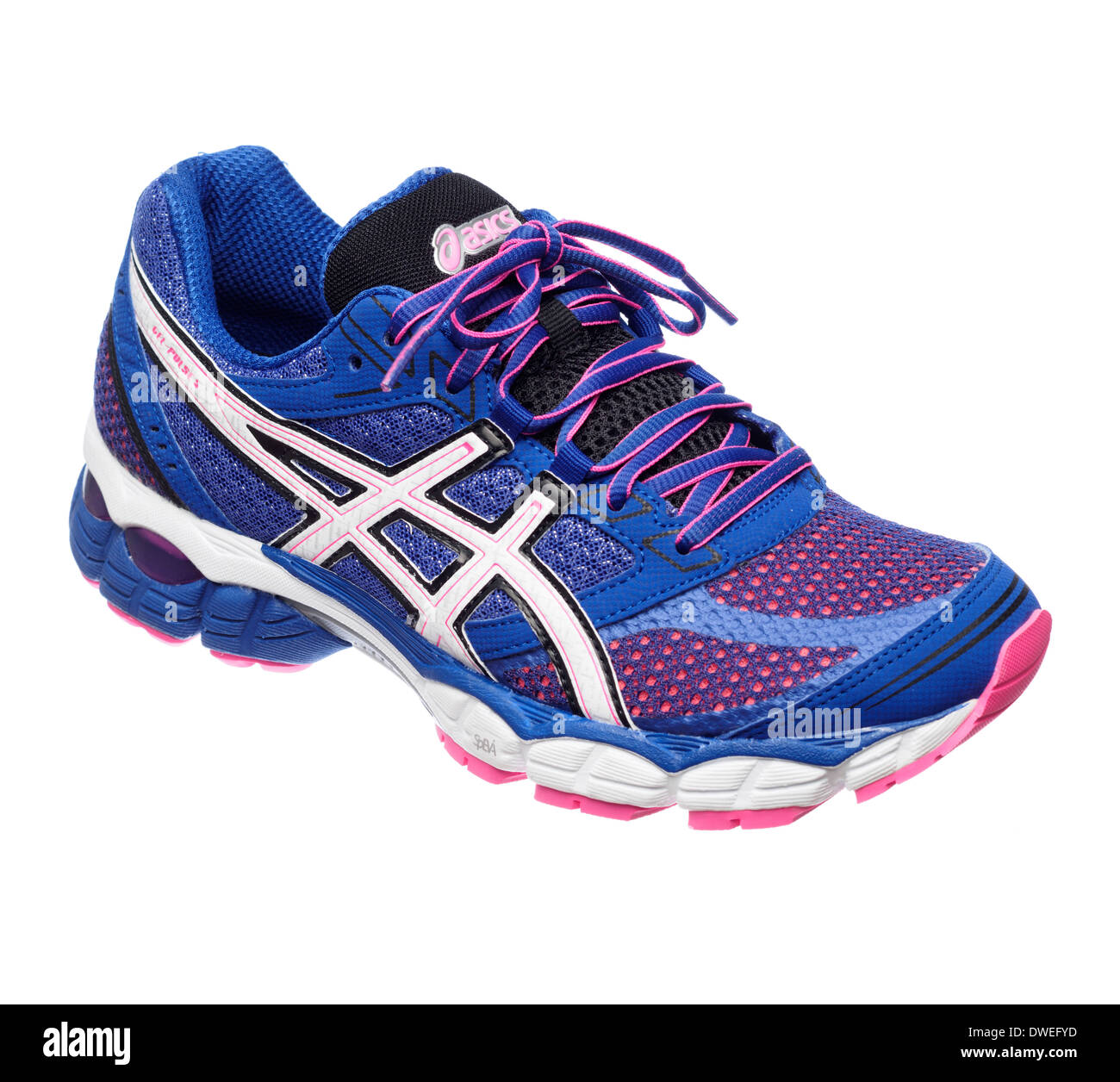 Blue and pink Asics Gel Pulse 5 running shoes Stock Photo - Alamy