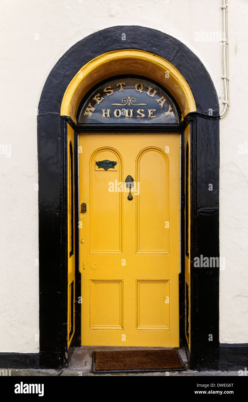 Colourful house door in the village of Appledore, Devon England Stock Photo