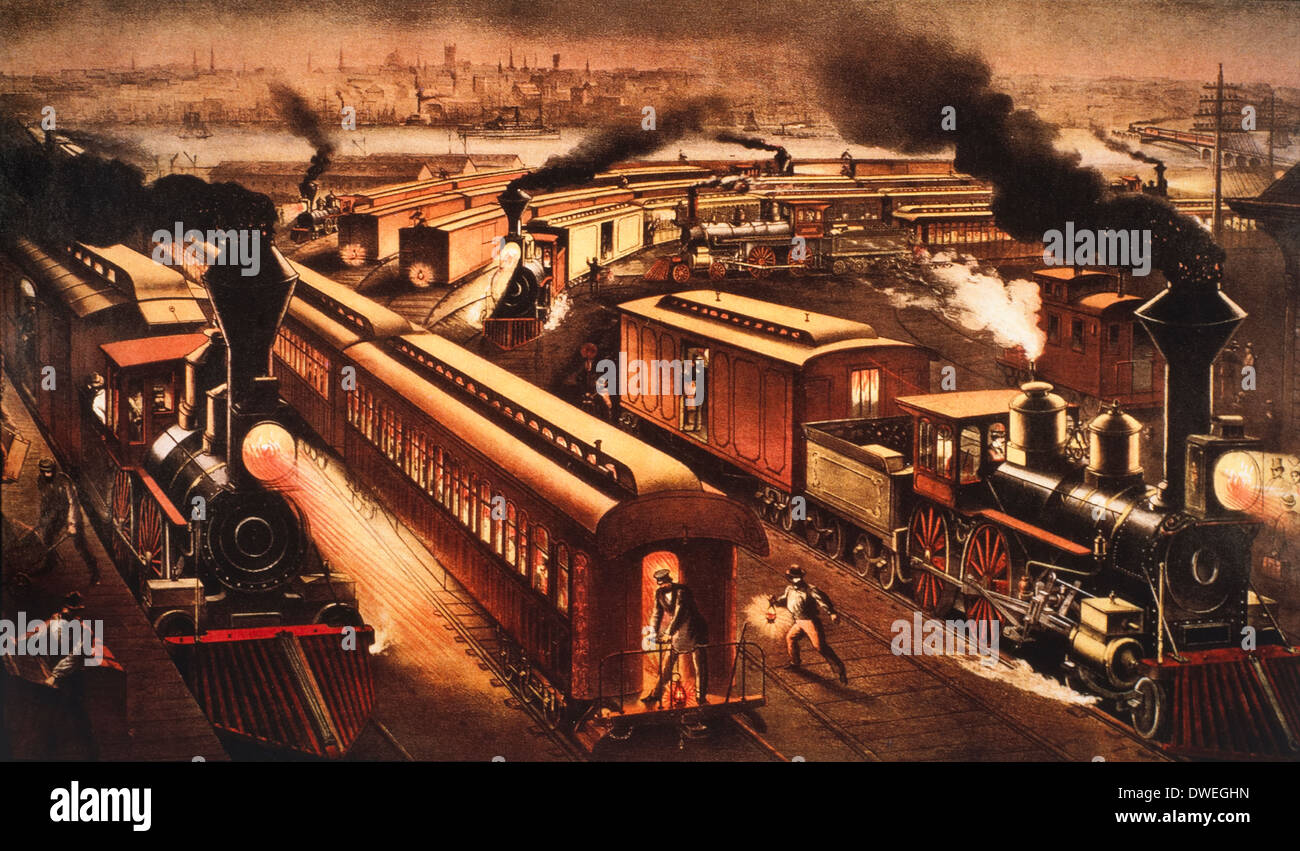 Trains in 1870s hi-res stock photography and images - Alamy