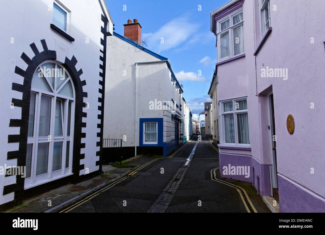 Street and houses in the village of Appledore, Devon, England Stock Photo