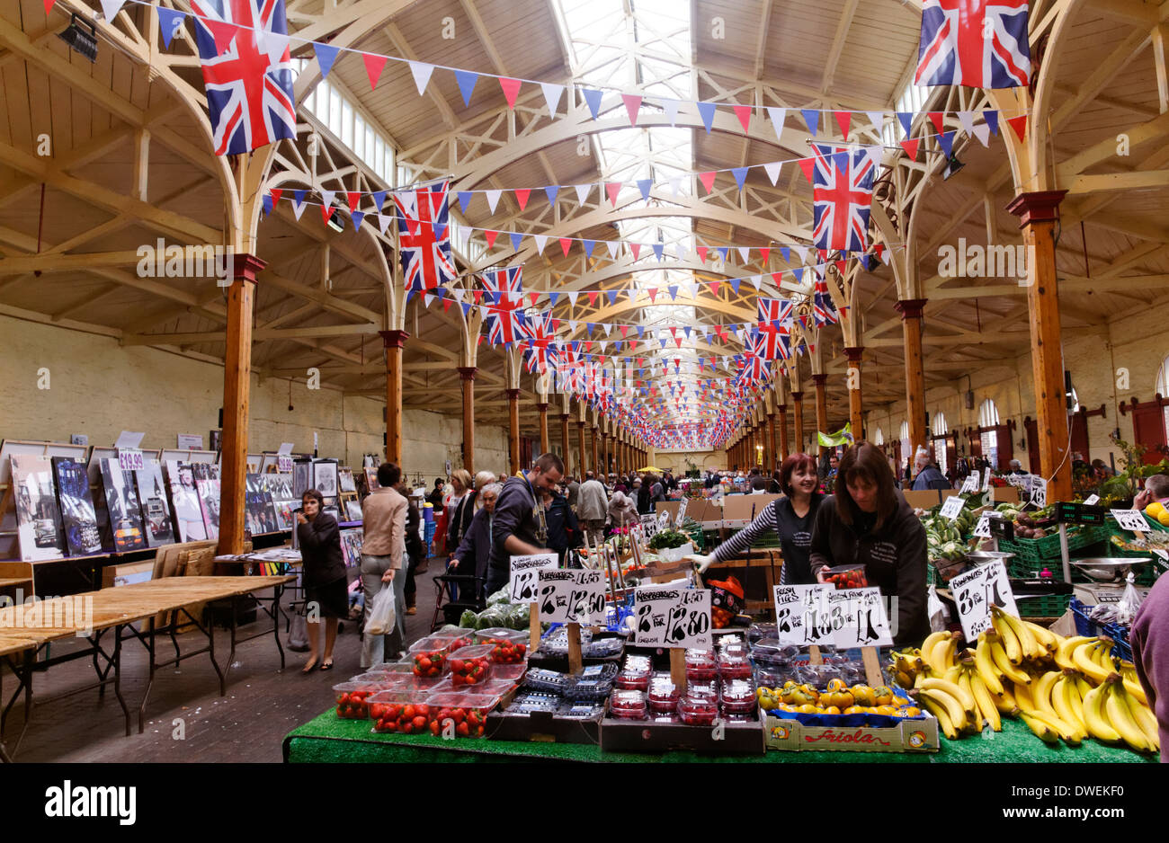 Barnstaple indoor market, Devon, England Stock Photo