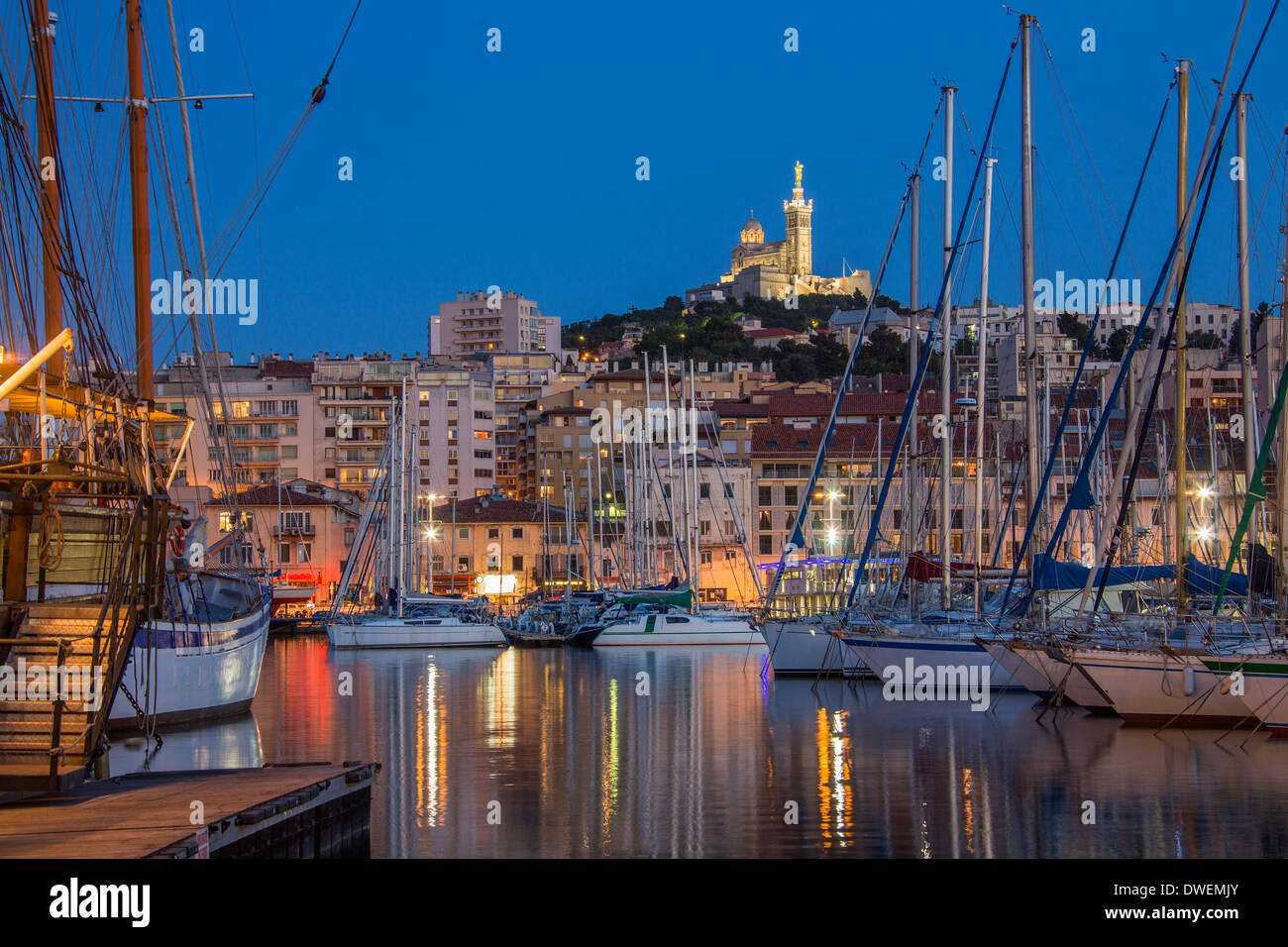 Vieux Port in Marseille - Cote d'Azur in the South of France. Stock Photo