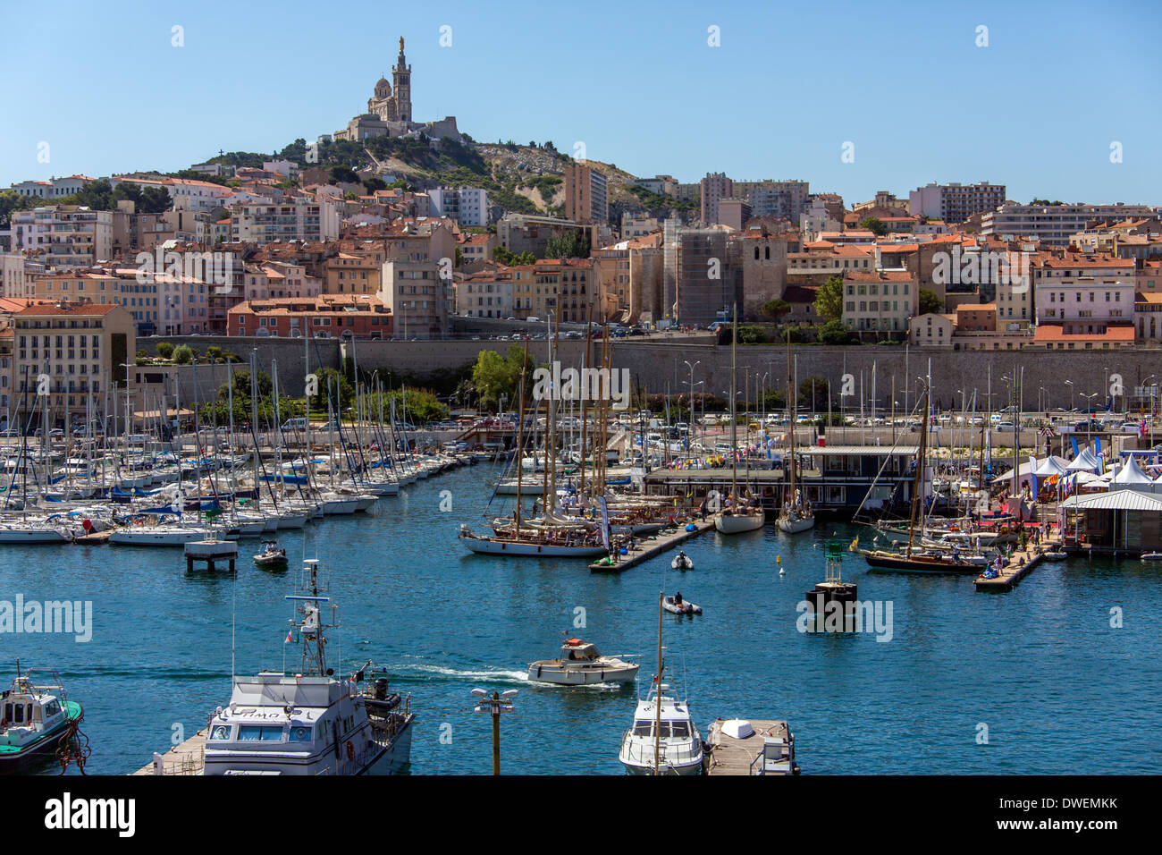 Vieux Port in Marseille - Cote d'Azur in the South of France. Stock Photo