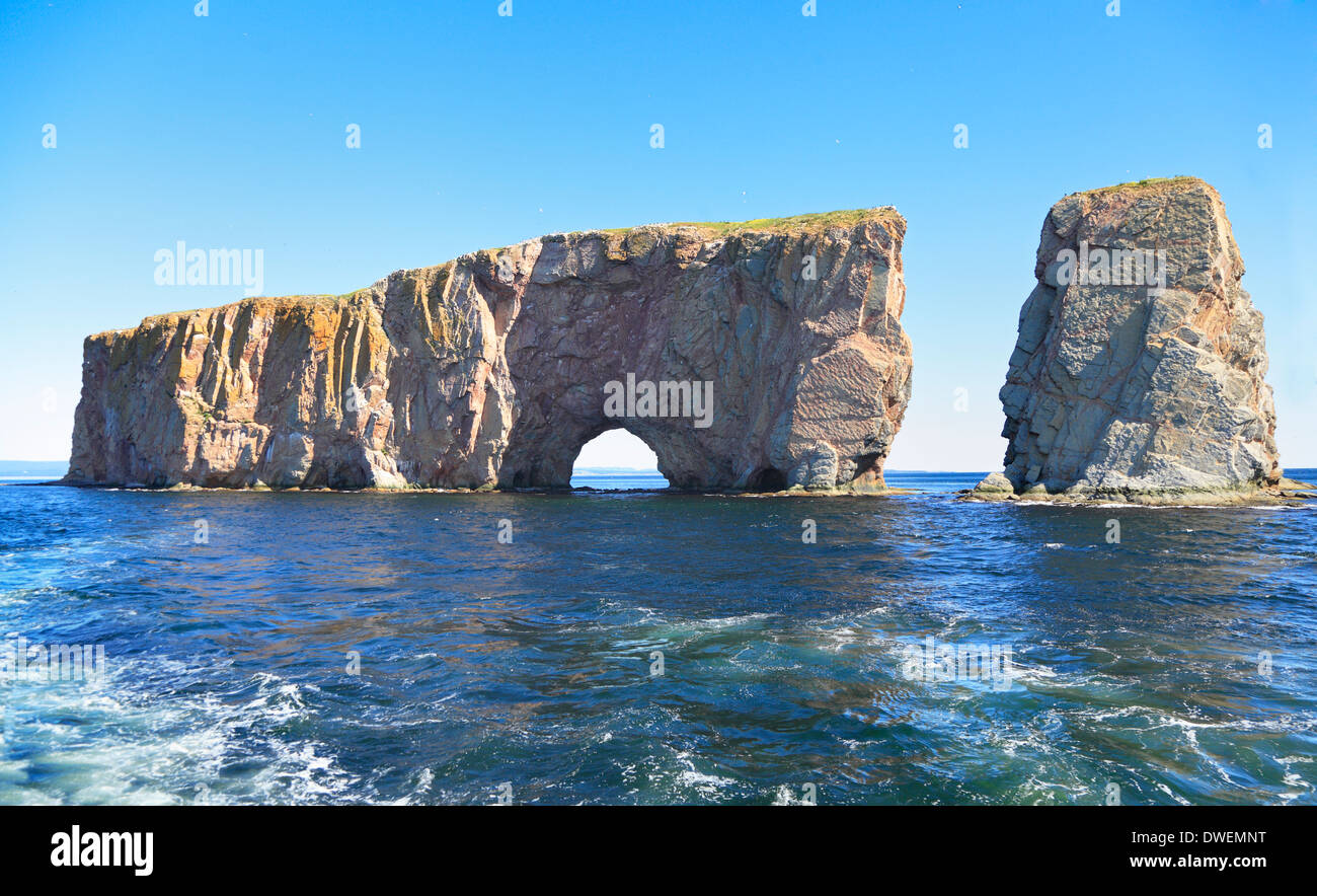 Perce Rock viewed by sea, Quebec, Canada Stock Photo Alamy
