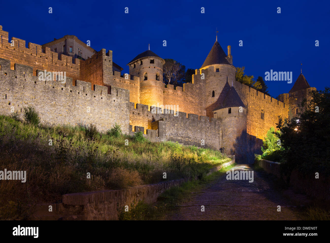 Carcassonne in the Languedoc-Roussillon region of southwest France Stock Photo