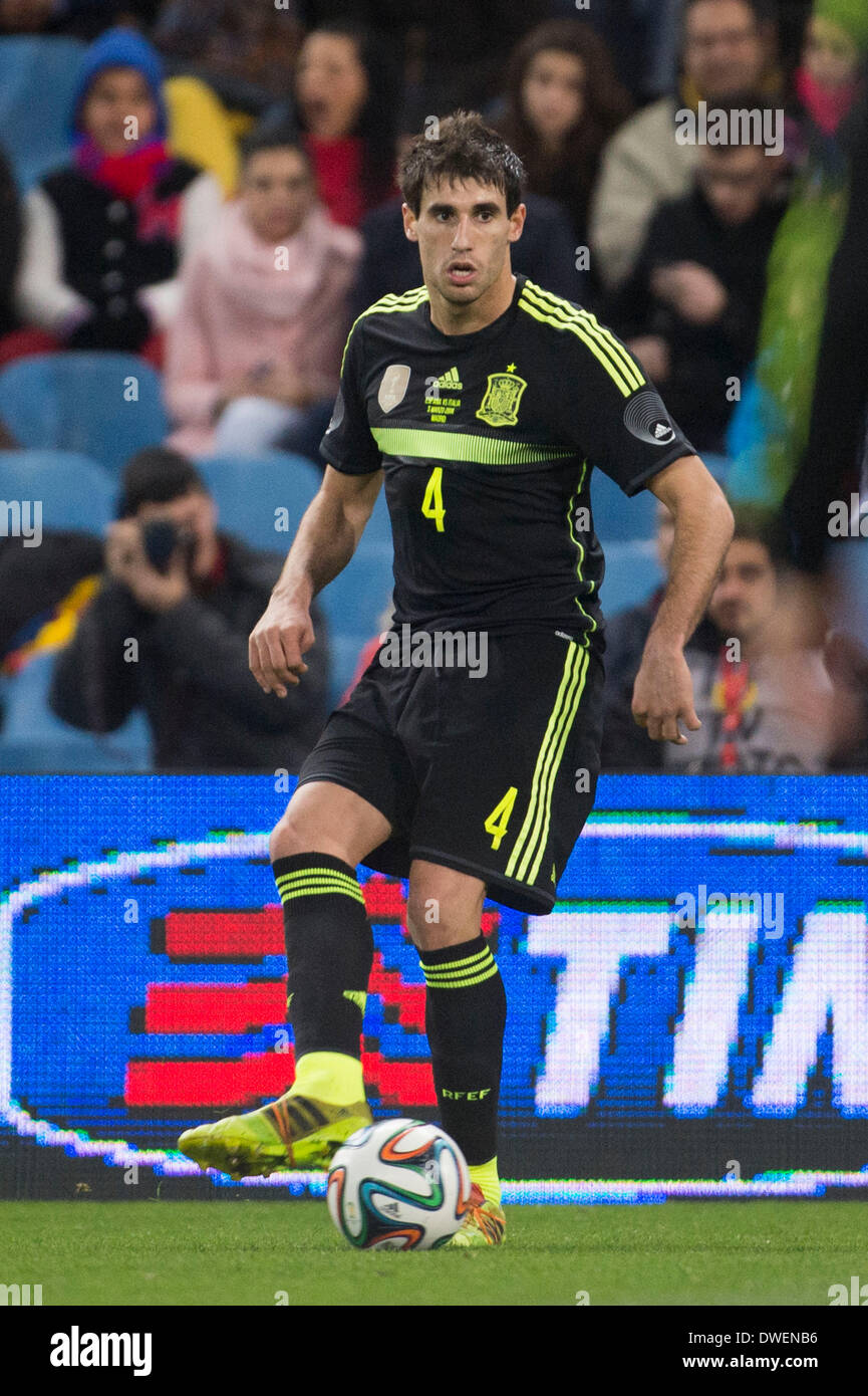 Madrid, Spain. 5th Mar, 2014. Javi Martinez (ESP) Football / Soccer : International Friendly match between Spain 1-0 Italy at Estadio Vicente Calderon in Madrid, Spain . © Photo by Maurizio Borsari/AFLO/Alamy Live News Stock Photo