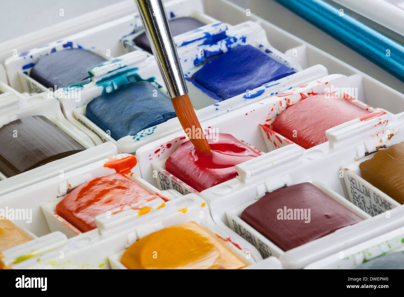 Painting with watercolor paints Stock Photo Alamy