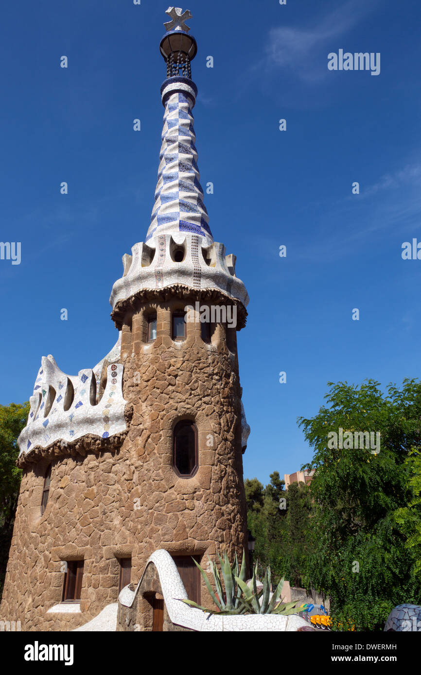 Parc Guell in Barcelona in the Catalonia region of Spain Stock Photo