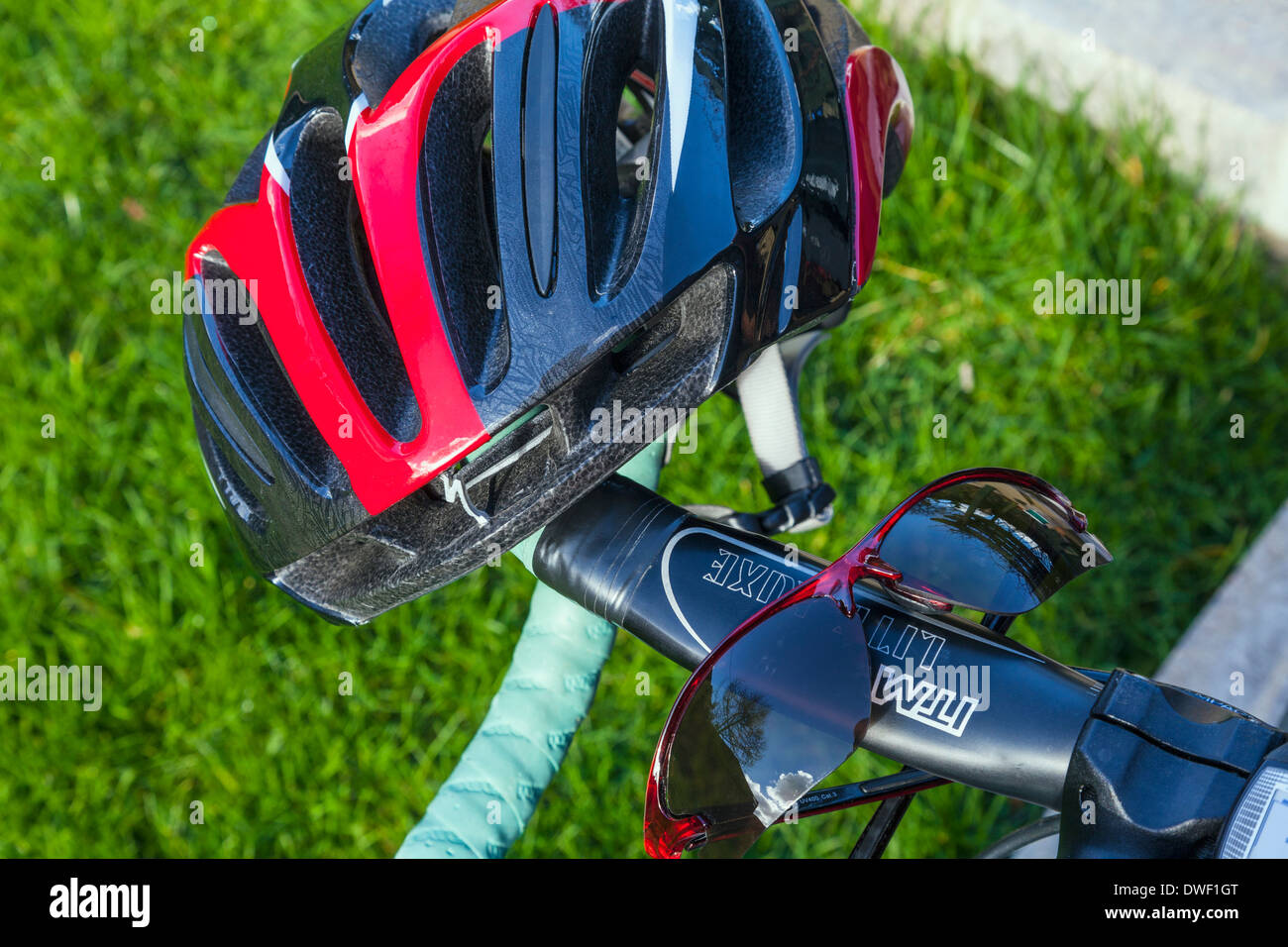 Cycle and Helmet Stock Photo Alamy