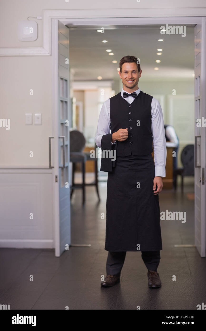 Apron smiling waistcoat hi-res stock photography and images - Alamy