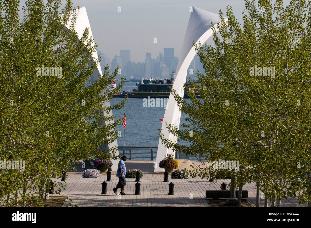 Staten Island September 11 Memorial. Waterfront Esplanade. Designed by Msayuki Sono, this memorial pays tribute to 270 people Stock Photo
