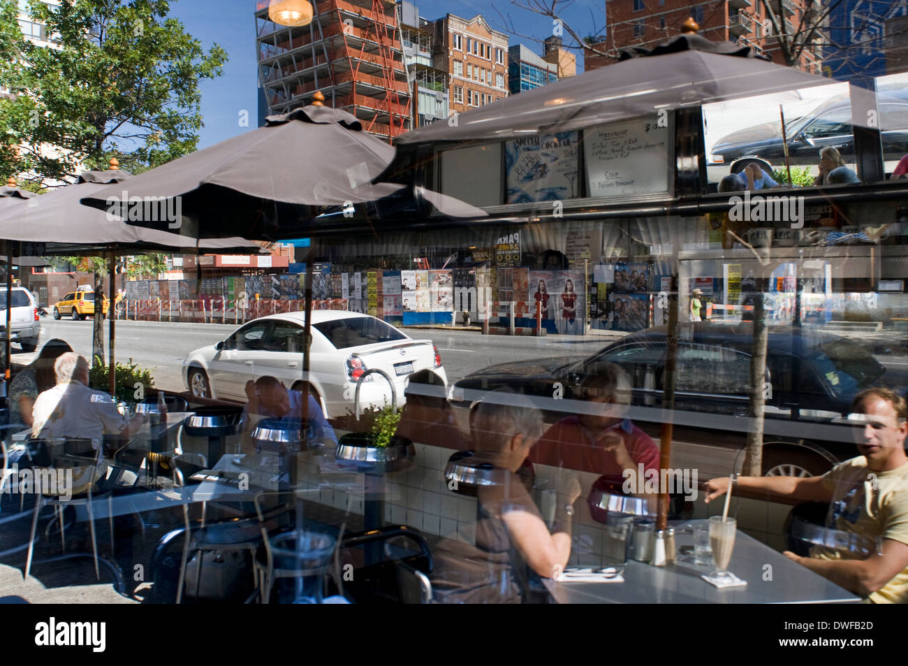 The Emire Diner restaurant is located in the Chelsea neighborhood, 210 10th Avenue. Funny how a site which today seems retro was Stock Photo