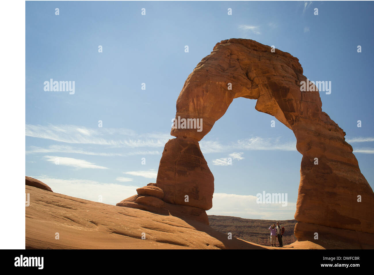 arches national parck,utah,USA-august 9,2012:people admire and take pictures to delicate arch Stock Photo