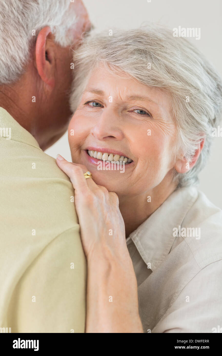 Senior couple hugging Stock Photo
