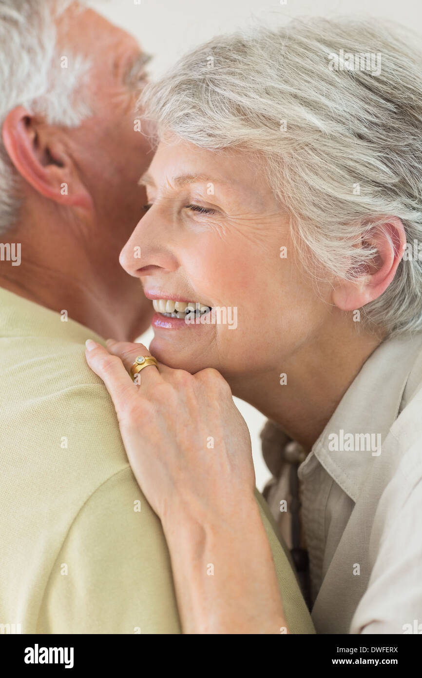 Senior couple hugging Stock Photo