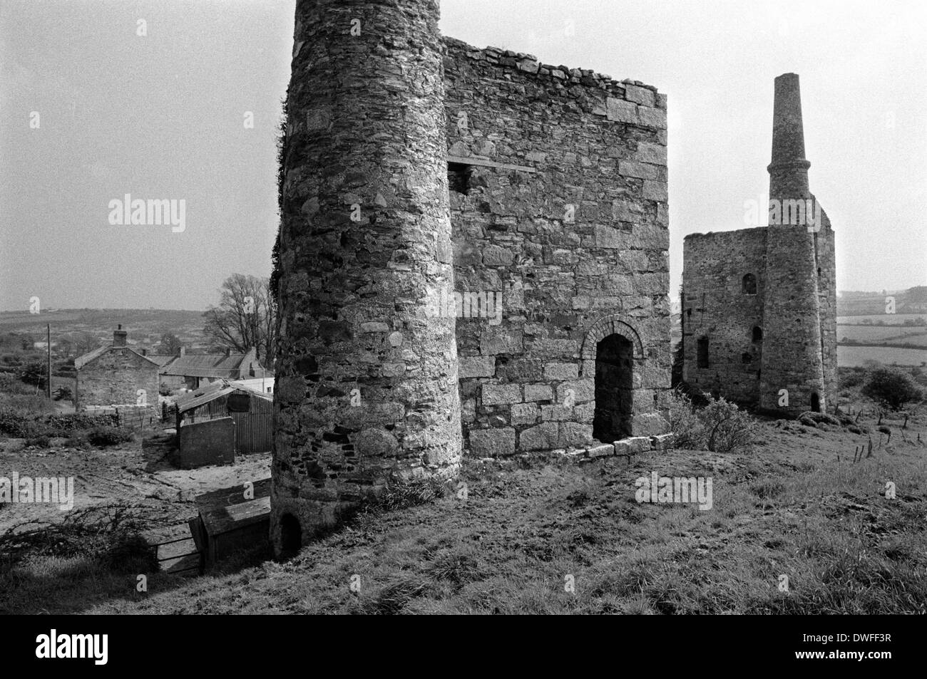 Tin Mining, Cornwall, 1970s UK Scarred landscape disused tin mines  near Chacewater Cornwall. 1978. HOMER SYKES Stock Photo