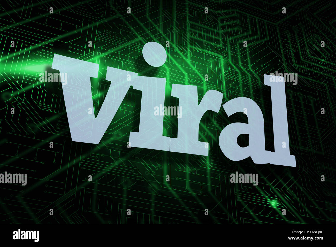 Viral against green and black circuit board Stock Photo