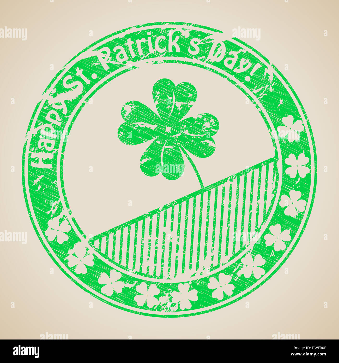 St Patrick's day grunge rubber stamp design Stock Photo