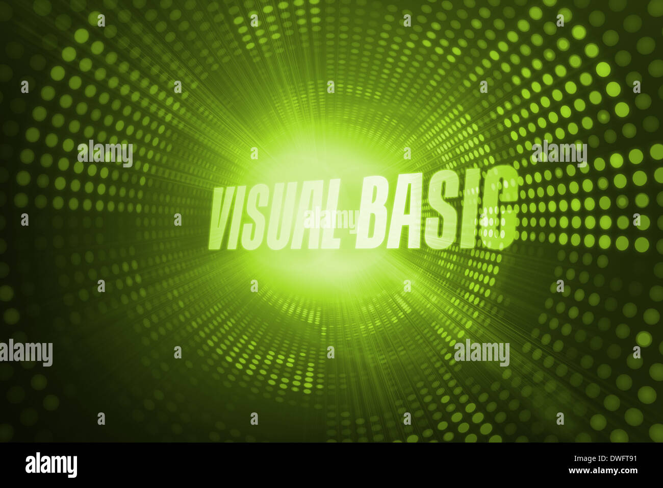 Visual basic against green pixel spiral Stock Photo - Alamy