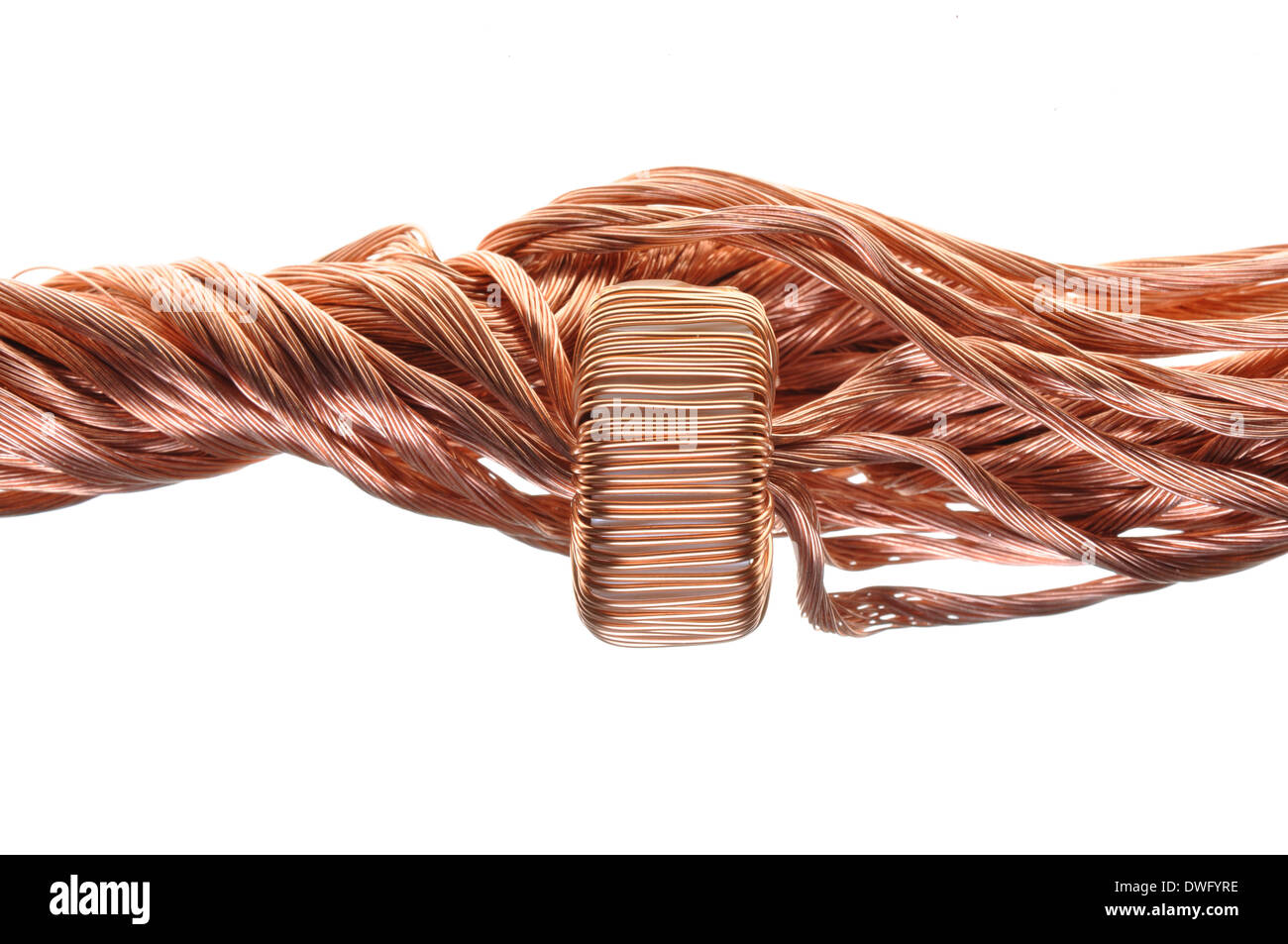 Power consumption in the industry, copper line and coil Stock Photo Alamy