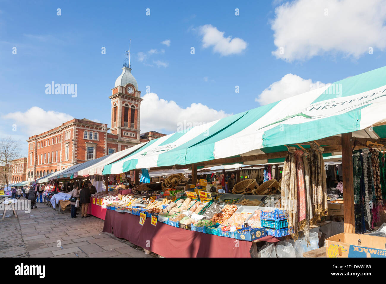 Chesterfield Market with the Market Hall in the distance, Market Stock ...