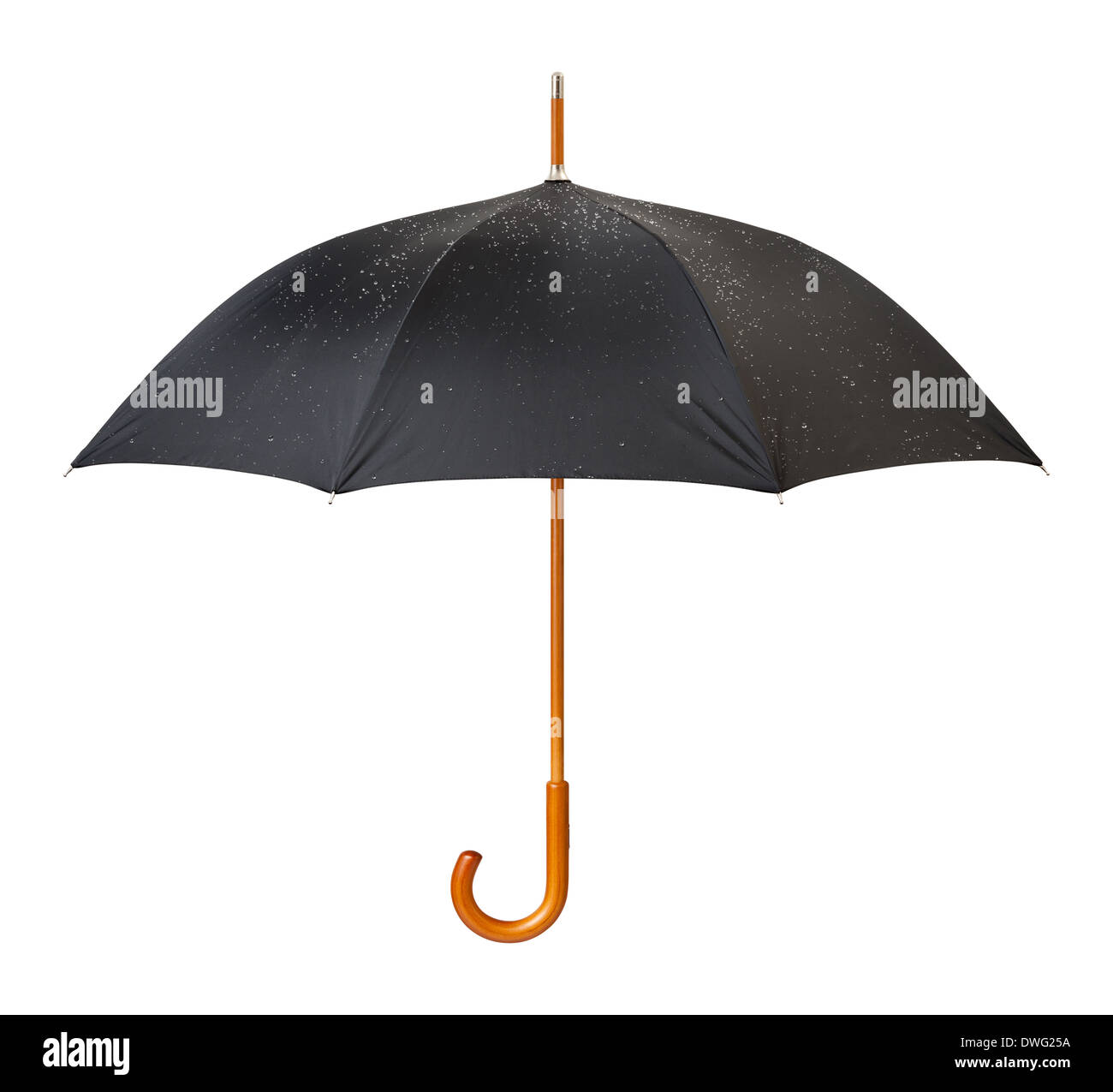 Open Black Umbrella isolated on white Stock Photo Alamy