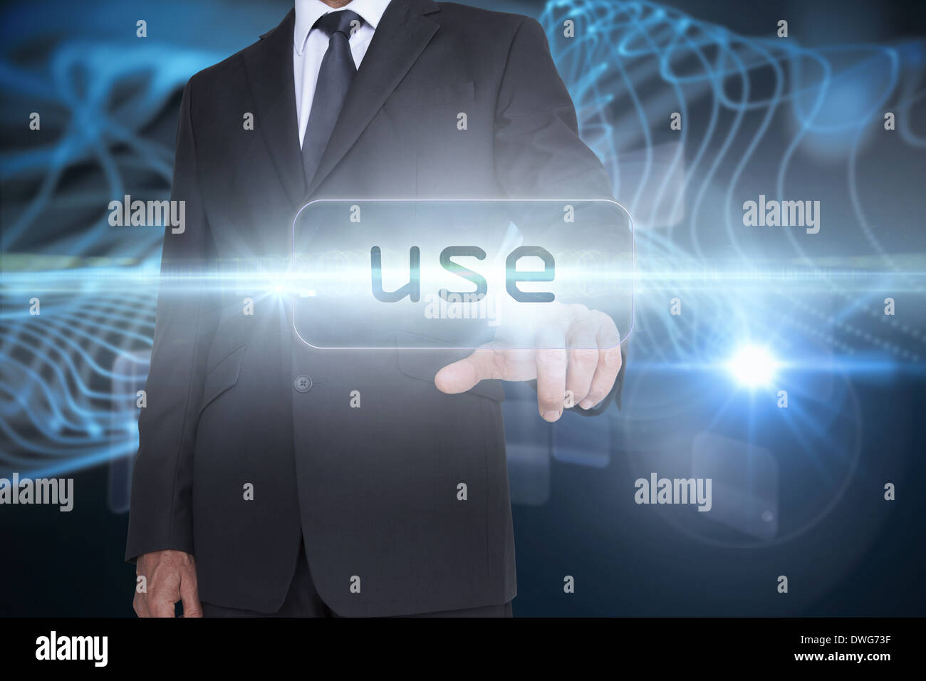 Use against abstract glowing black background Stock Photo