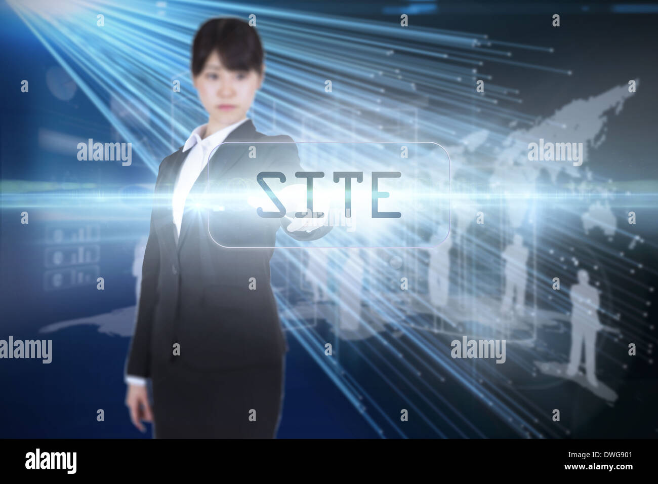 Site against abstract technology background Stock Photo