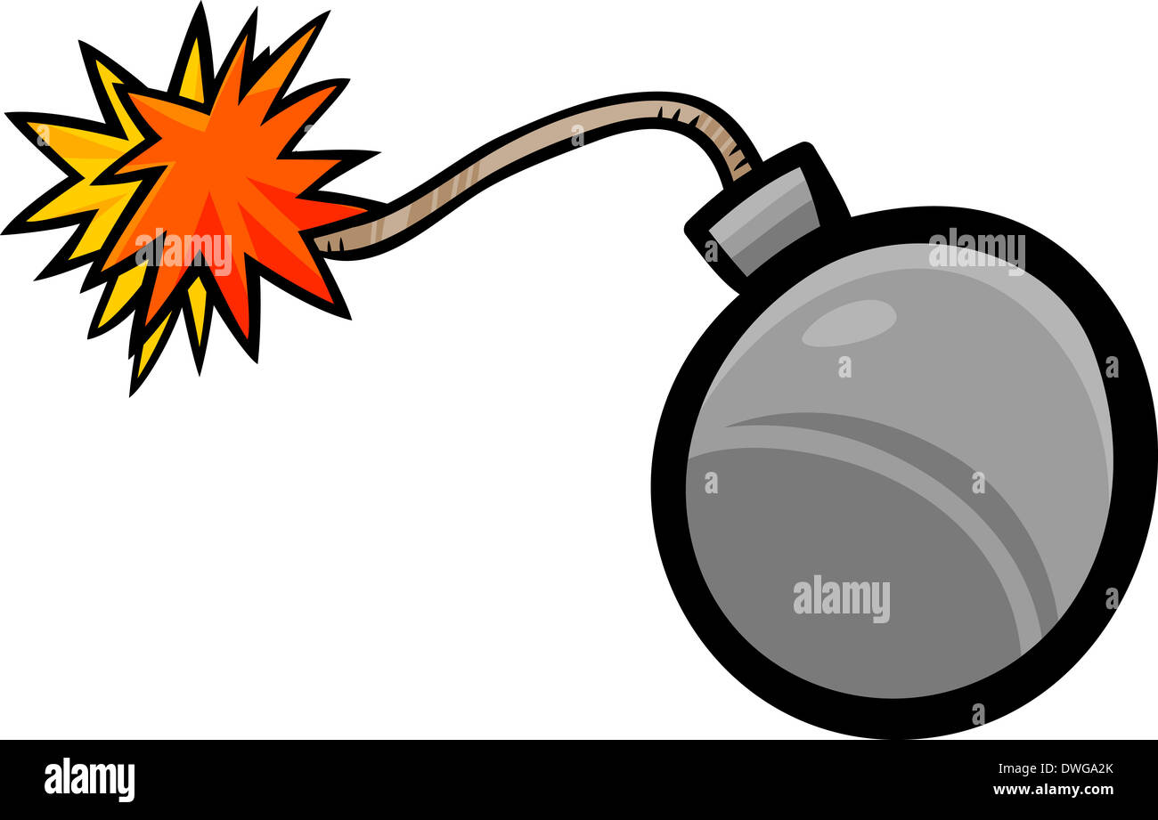 Cartoon Illustration of Bomb with Fuse Clip Art Stock Photo - Alamy