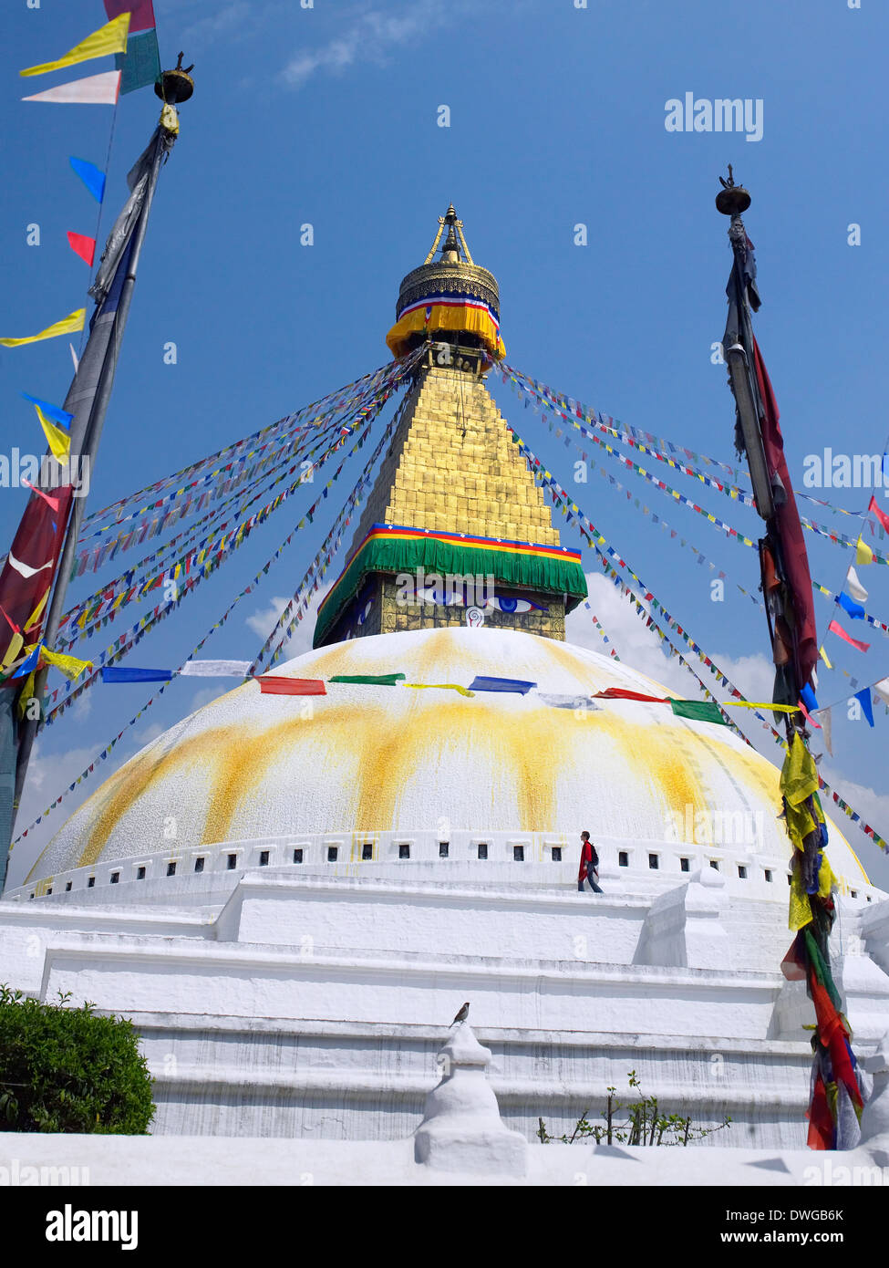 Bouddhanath or Baudhanath or the Khasa Caitya, is one of the holiest Buddhist sites in Kathmandu in Nepal Stock Photo