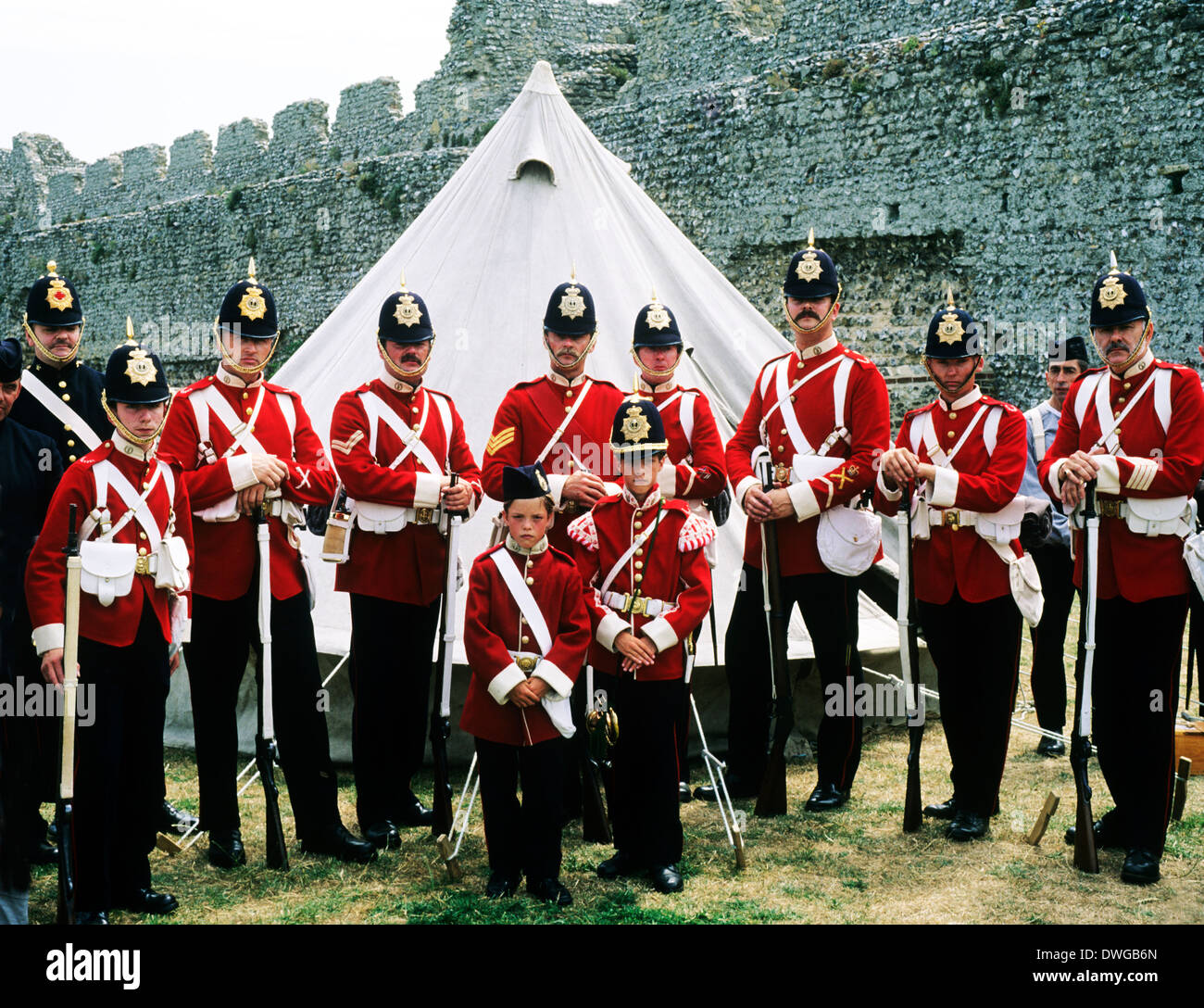 57th Middlesex Regiment, 1880, British soldiers, historical re-enactment, 19th century history, England UK Stock Photo