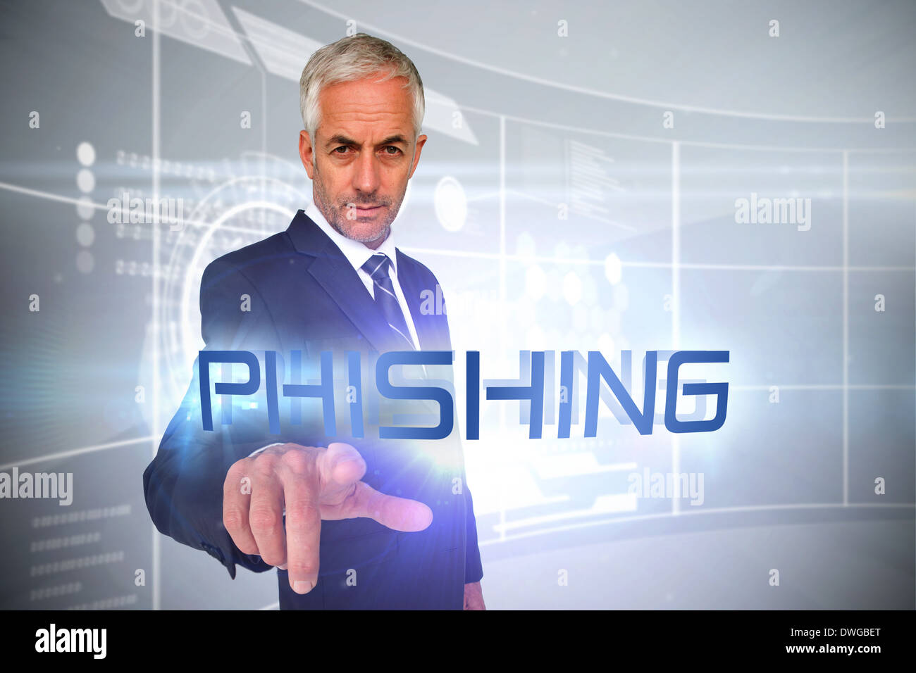 Phishing against futuristic technology interface Stock Photo