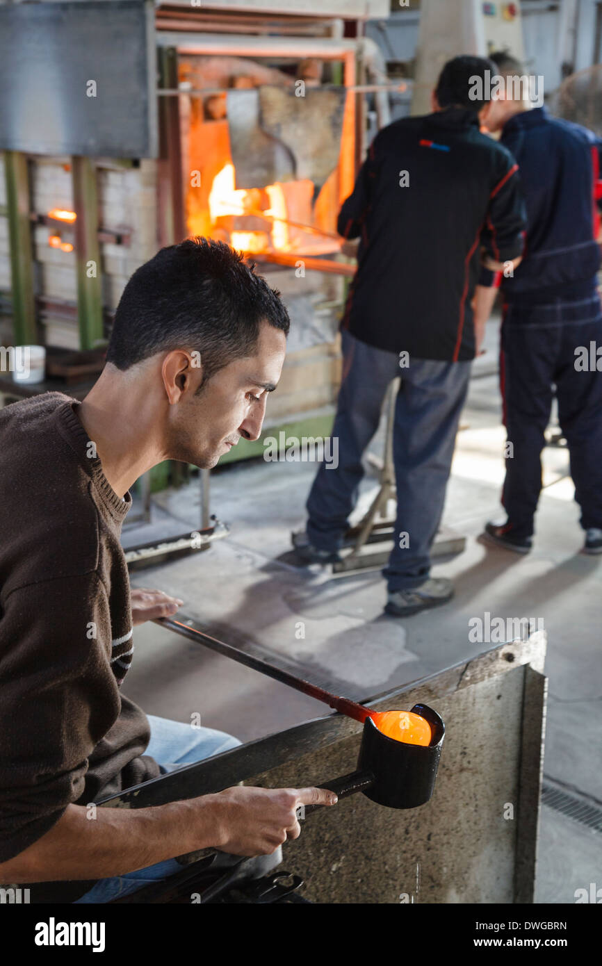 Glass blower at the Valletta Glass factory, Ta' Qali Crafts Village