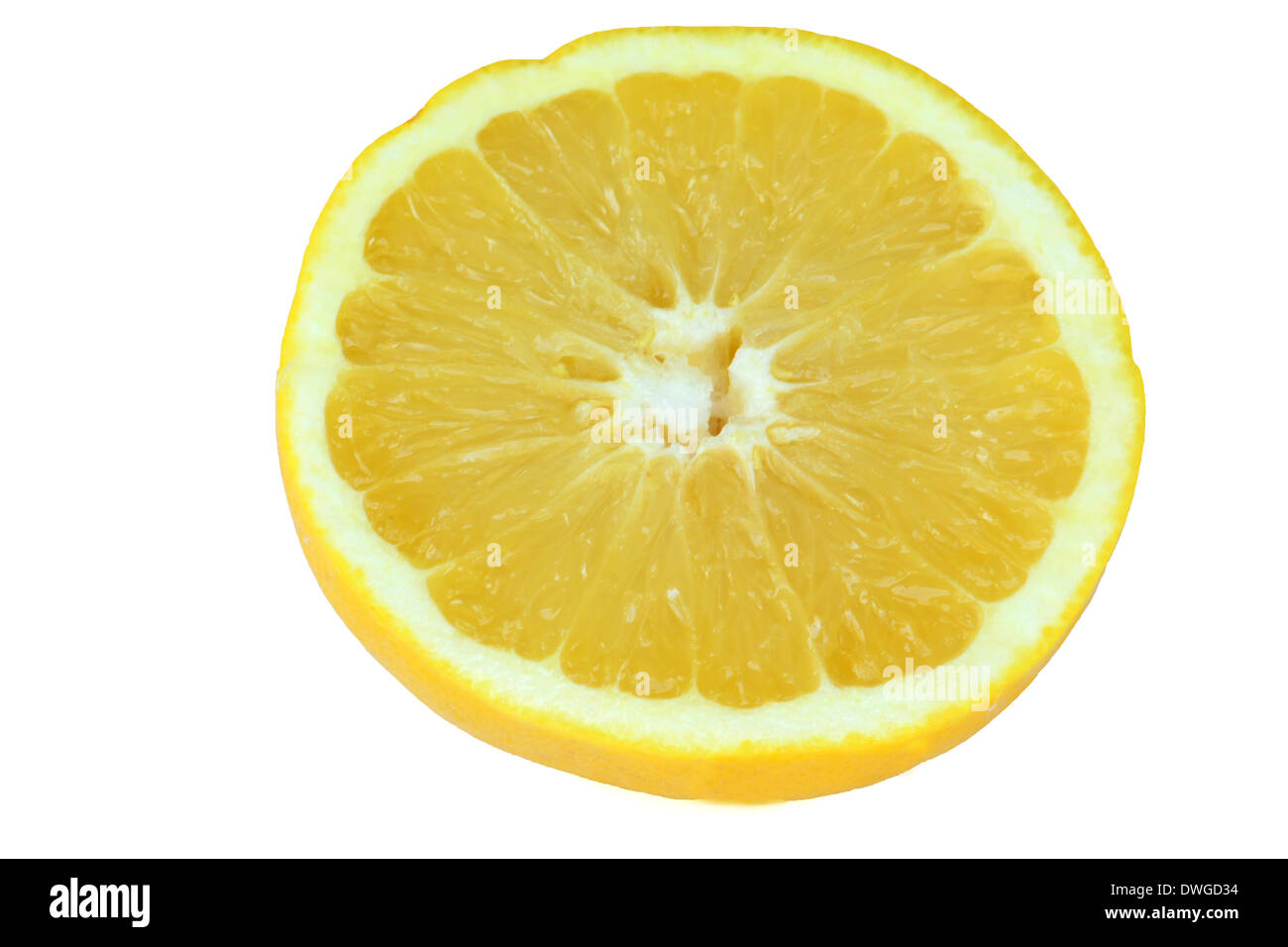Half a grapefruit on white background Stock Photo