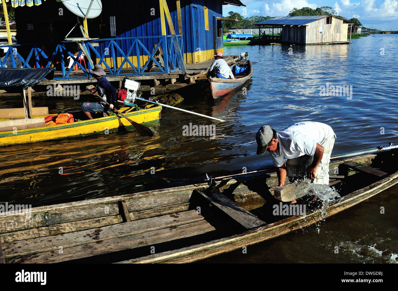 Harbour in LETICIA. Department of Amazonas.COLOMBIA. Stock Photo