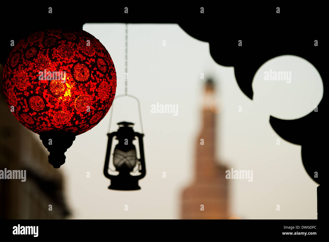 Qatar Doha Souk City Lantern Lamp Minaret Arch Stock Photo Alamy