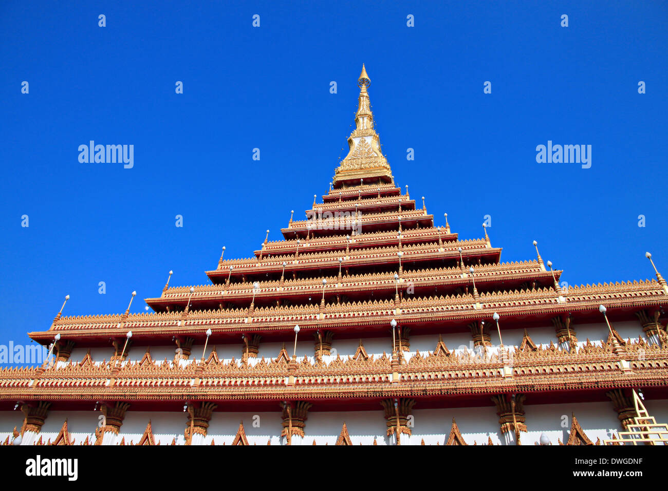 Thailand temple of Gold sanctuary,Wat nong wang in Khonkaen. Stock Photo