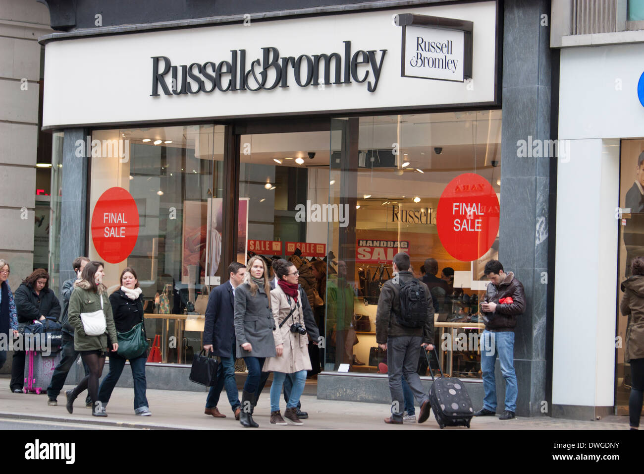 Russell and Bromley shoe shop Oxford Street London Stock Photo