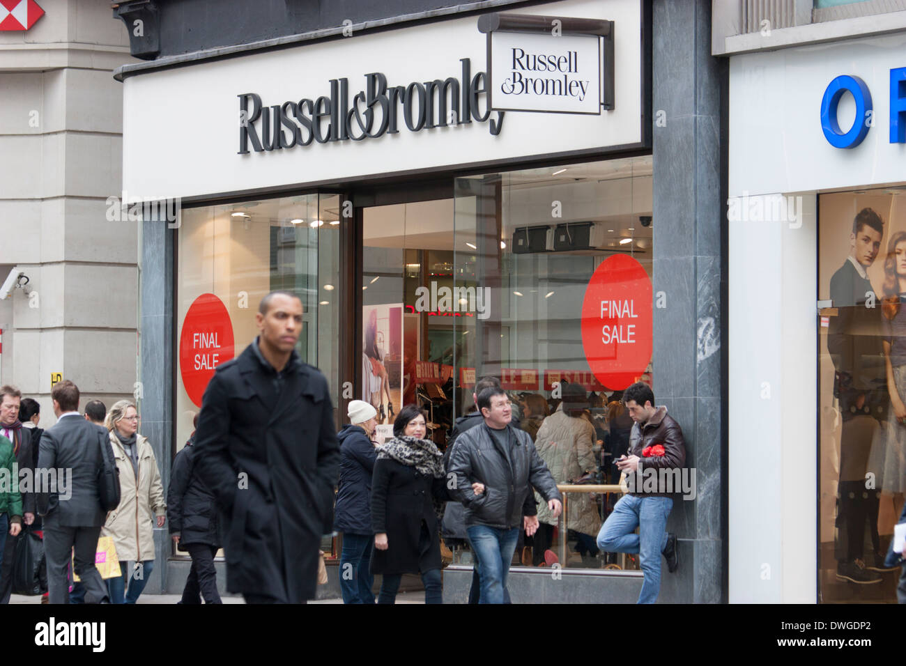 Russell and Bromley shoe shop Oxford Street London Stock Photo