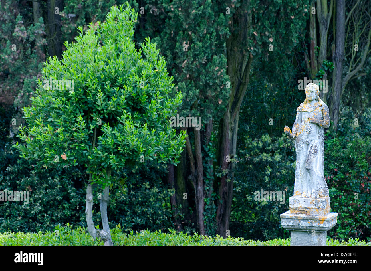 A statue in the garden of Villa Bellosguardo near Lastra a Signa, Florence, Tuscany, Italy, Europe Stock Photo