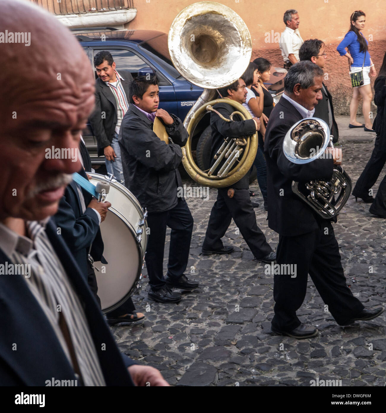 Funeral procession in Antigua Guatemala Stock Photo