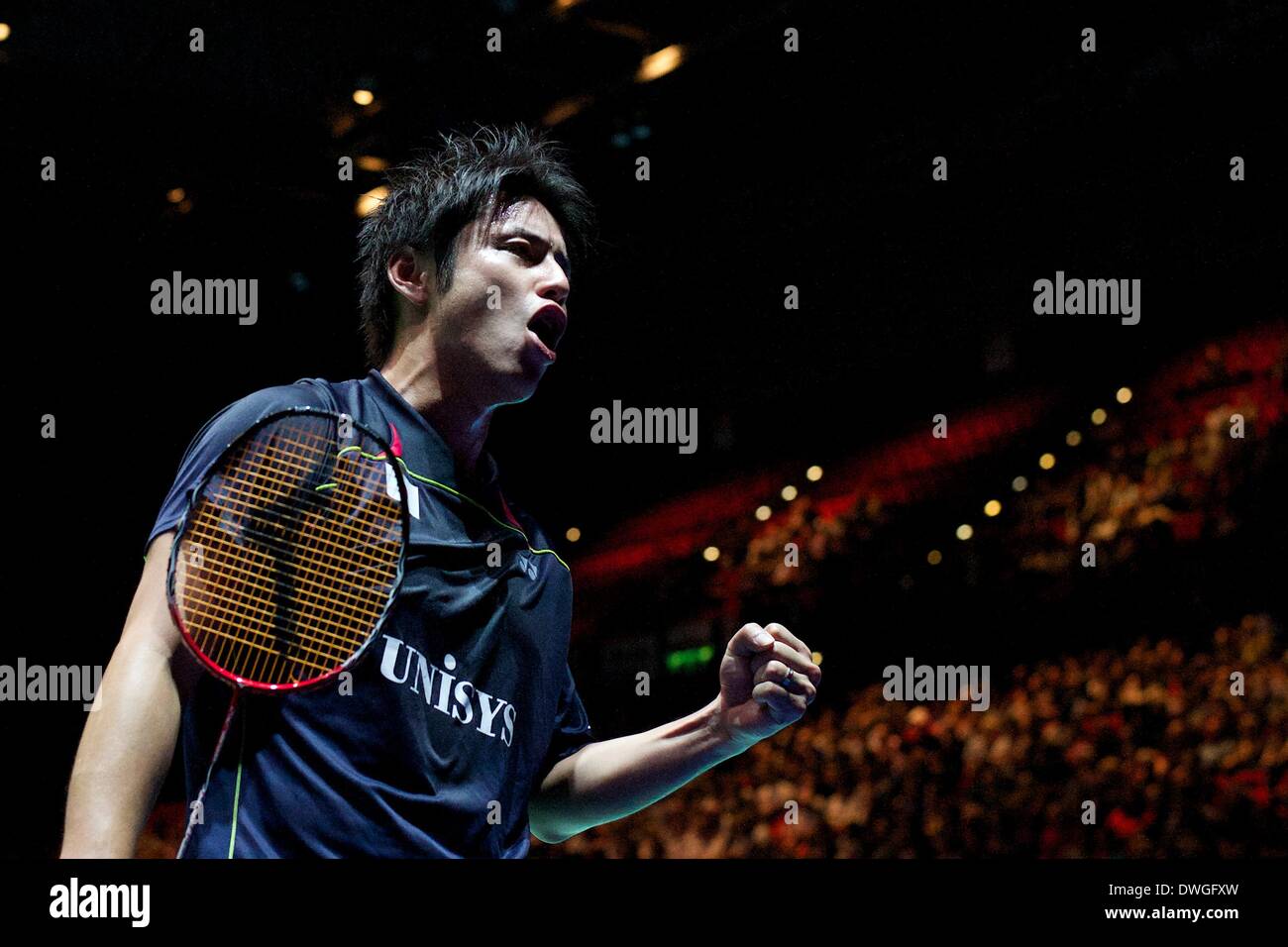Birmingham, UK. 07th Mar, 2014. Kenichi Hayakawa during Yonex All England Open Badminton Championships from the National Indoor Arena. Credit:  Action Plus Sports/Alamy Live News Stock Photo