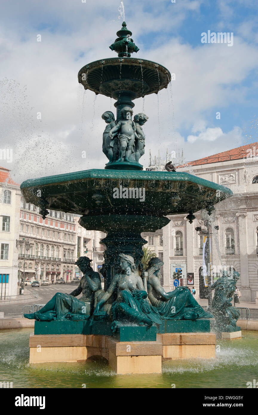 Bronze fountain, Lisbon Stock Photo